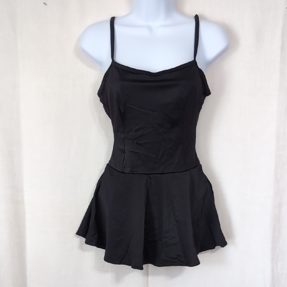 Eddie Bauer Black Open Back Swim Dress Size 8